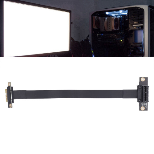 Durable PCIe 3.0 1X to 1X Riser Cable 20cm 90 Right Angle for Graphics Cards