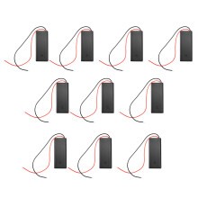 10 Stuks 2 AAA-Batterijhouder met Schakelaar AAN/UIT en Achterklep met Snoerdraadleidingen 3V-Batterijen Opbergdoos Batterijdoos