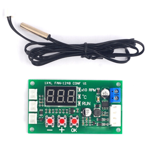 DC12-48V Digital Four-Wire PWM Fan Temperature Controller Module 5A 1