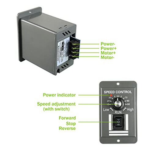 12-60V Motor Speed Controller 20A Adjustable PWM Controller  Forward/Reverse Electric Motor Speed Regulator 1