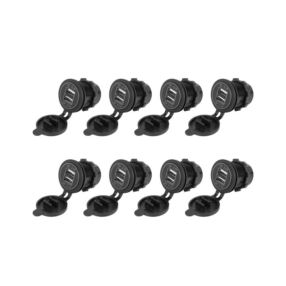 8X 5V 4.2A Dual 2Usb Charger Socket Adapter Power Outlet For 12V 24V Car Motorcycle() 6033393099591