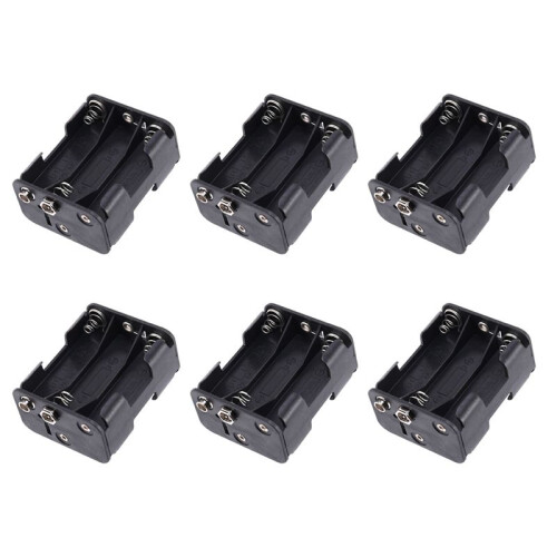 6X Double Side Spring 6 x 1.5 V AA Battery Holder Case Box Black