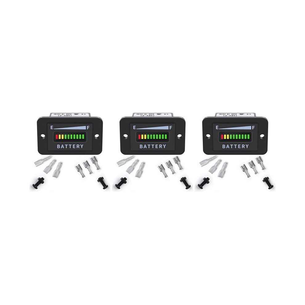 3X Cart Battery Meter 48V Led Battery Indicator Battery Gauge Battery Level Meter Ip65 For Club Car,Fork Lifts 6032086048557