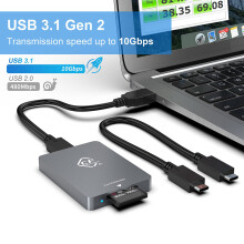 3X CFexpress Skriv en Kortläsare USB3.1 Gen2 Adapter 10Gbps för Windows XP med Kabel för SLR