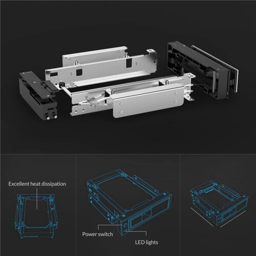 2X 1106SS 3.5 Polegadas Hot Swap Mobile Rack CD-ROM 3.5 Polegadas HD  Interno Adaptador SSD 2