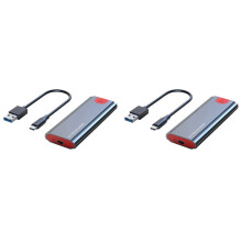 2X M2 SSD Case M.2 Un USB 3.1 Gen 2 10 Gbps NVMe SSD Enclosure per NVMe PCIE M Key/(B+M) Key SSD Hard Disk, M2 SSD Case AC
