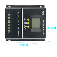 3X PWM 100A 12V 24V 36V 48V AUTO Zonnepaneel Laadregelaar Solar PV Acculader met LCD MPPT Solar Controller