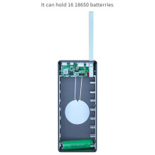 2X USB 16X18650 Batteriebankgehäuse Batterieladung Aufbewahrungsboxen C16 mit LED-Beleuchtung Abnehmbar Zum Aufladen Von Smartphones