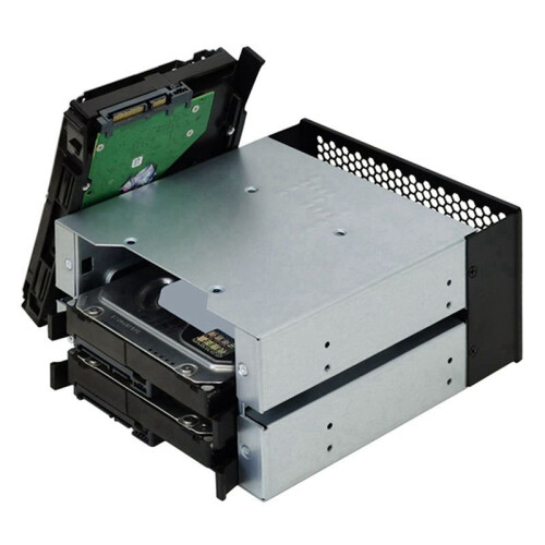 2X 3.5 Inch HDD Cage Rack Hard Driver Tray Hard Drive Cage Support 3 HDD Hard Disks 2