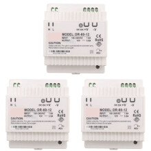 3X DR-60-12 Transformateur 12 Volts 5 Ampères Alimentation Industrielle sur Rail DIN 220 V AC à 12 V (12 V)