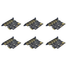6X Carte D'Extension USB 3.2 PCIE PCIE 1X Vers USB 3.2 TYPE-C Adaptateur USB 3.2 Gen1 Multiplicateur Contrôleur USB3.2 PCI E 5 Gbit/S