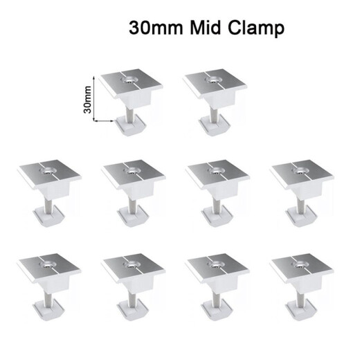 30Pcs Solar Clamp Adjustable Solar Panel Bracket Clamp Wide Photovoltaic Support for Solar Panel System 30mm 1