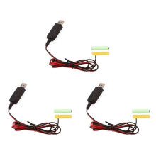 3X USB 5V à 3V LR03 AAA Dummy Batterie Eliminators Câble pour Télécommande Radio LED Lumière 1m