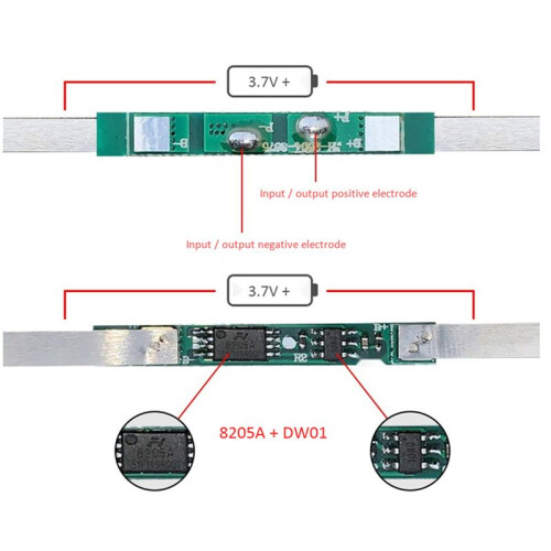 300Pcs 3A BMS Protection Board for 1S 3.7V 18650 Li-Ion Lithium Battery 1