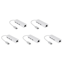 5X USB-C USB 3.1 Type C to USB RJ45 Ethernet Lan Adapter Hub Cable for PC