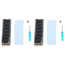 2X M.2 to Sata3.0 Adapter Card M.2 PCIE 16Gbps 6G 5 Port Hard Drive Extension Hard Drive Converter Card JMB585 Chip
