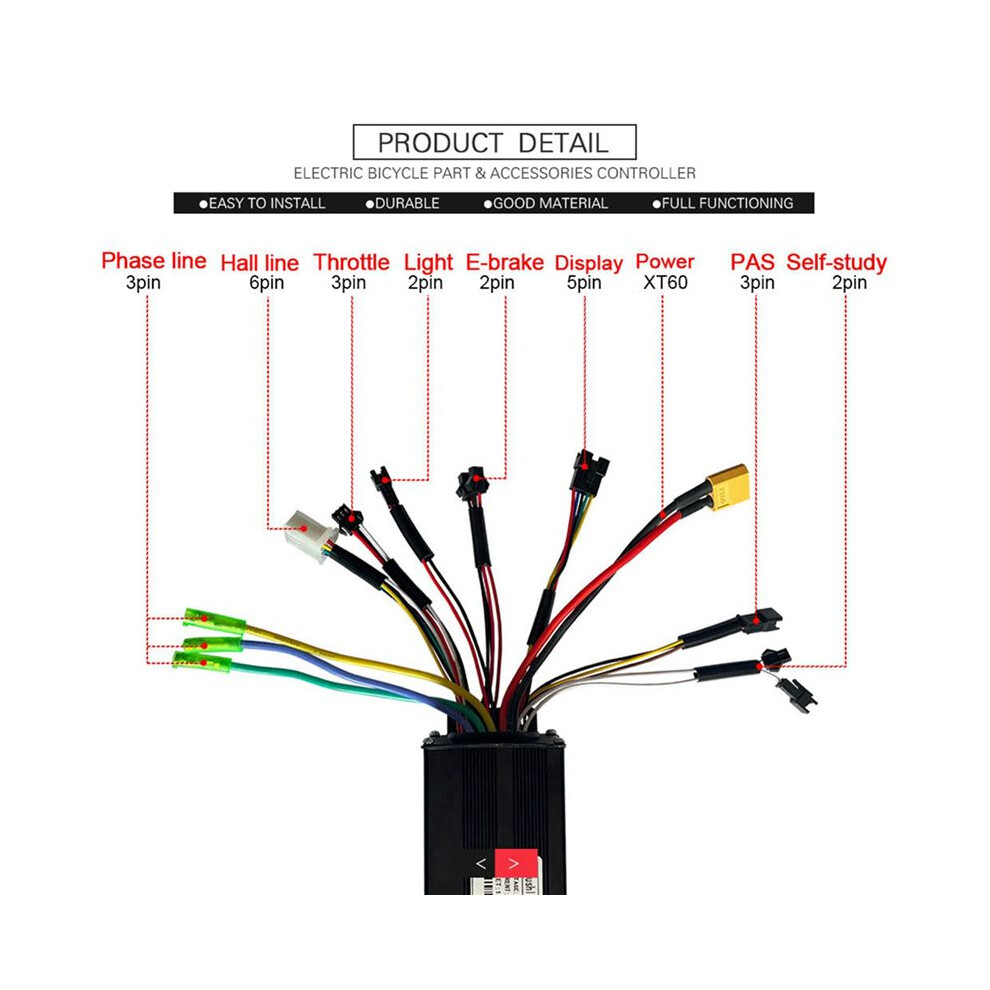 2X Electric Bicycle 24V 36V 48V 30A 3 Model Sinewave Controller S866 Lcd Display For 350W 500W 750W 1000W Ebike 4711419622429