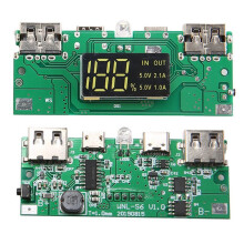 3X 18650 Akku Power Bank Box 5V 2.1A LCD Display 20000MAh Power Board für 6X18650 Akku DIY Powerbank Case (Schwarz)