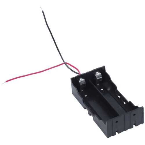 2X Plastic 2 x 3.7 V 18650 Battery Holder Case Black 1