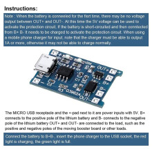 24 Stück für TP4056 Laden Modul mit Batterie Schutz 18650 BMS 5V Micro-USB 1A Laden Platine für 18650