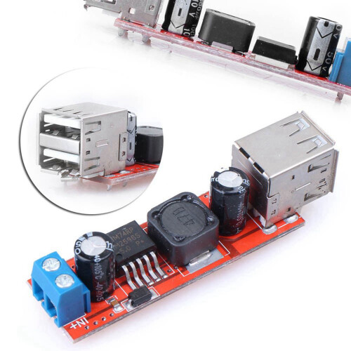 2X Dual USB 9V/12V/24V/36V to 5V Converter - 3A Step Down Power Module 2