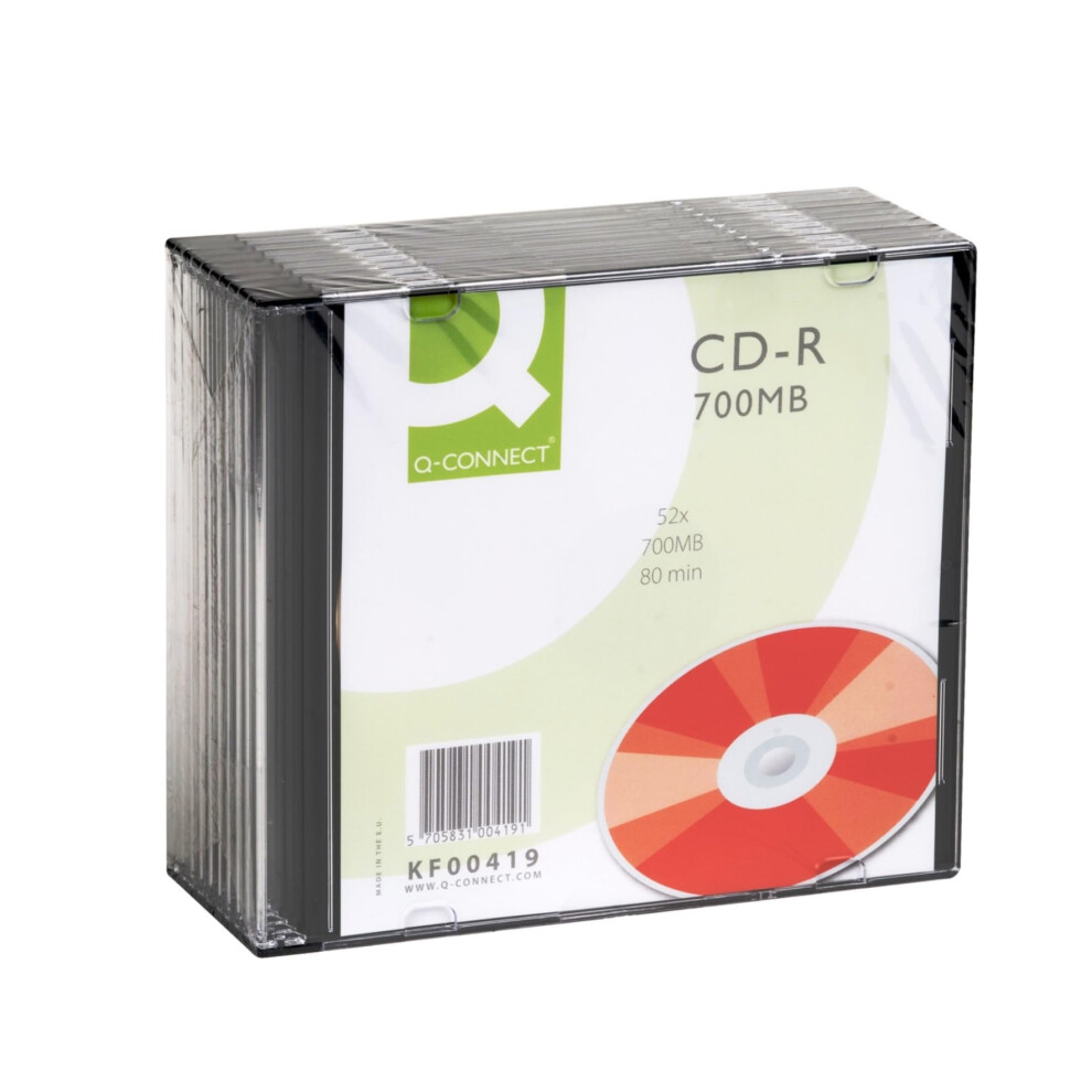 Q-Connect Cd-R 700Mb/80Minutes In Slim Jewel Case (Pack Of 10) 4034303000043