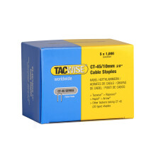 0352 Type CT-45 / 10 mm Galvanised Steel Cable Staples, Divergent Point, Pack of 5000