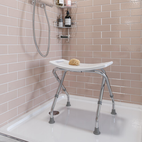 Croydex Adjustable Bathroom & Shower Seat, White 1