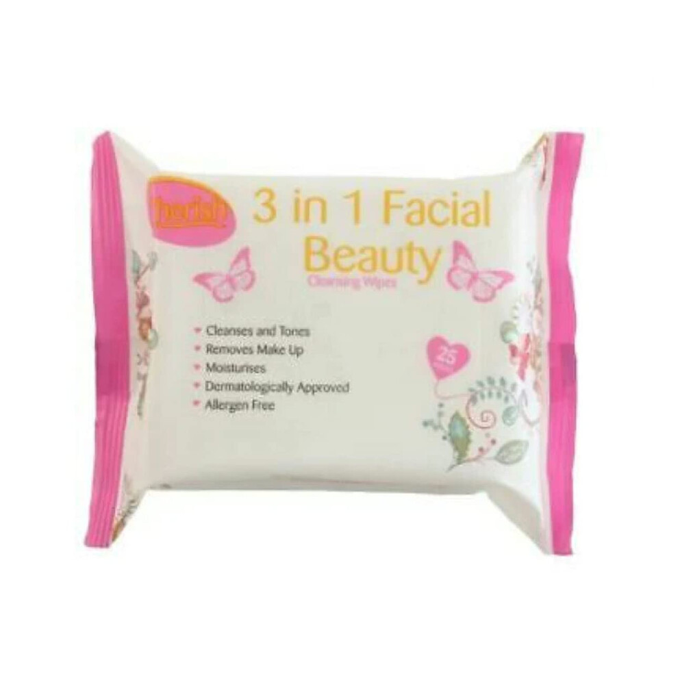 Cherish 4 In 1 Facial Cleansing Wipes Pack Of 25 - Image 3