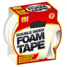 Double Sided Foam Tape, 3 Rolls, 18Mm X 2.6M, White