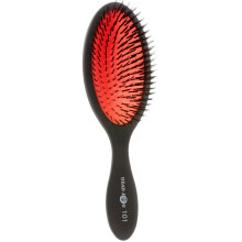 101 Bristle Paddle Brush. Red & Black Nylon Cushion Brush For Blow Drying, Detangling & Straightening. Ideal For Long, Thick, Wavy Hair & Extensions.