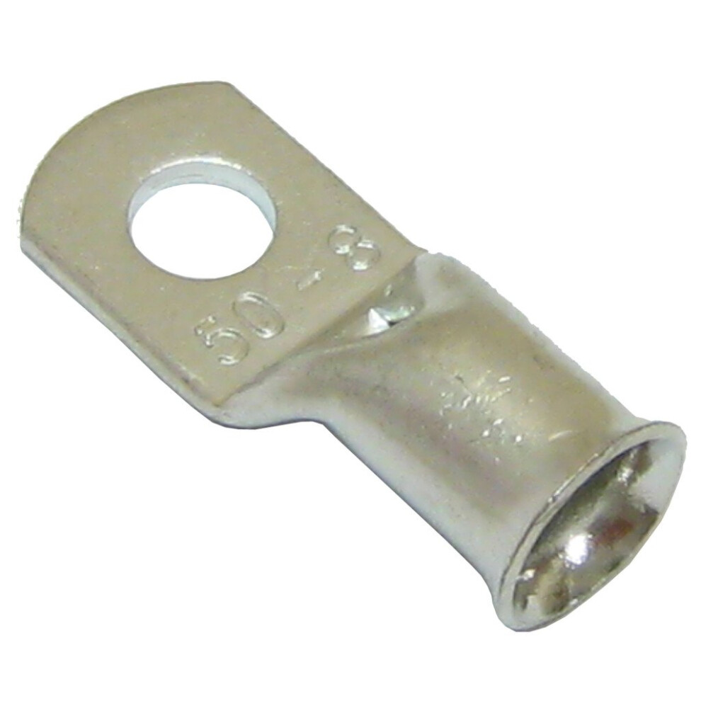 10 Copper Tube 50Mm X 8Mm Lug Battery Starter Cable Welding Crimp Terminal Ring 5053571006587