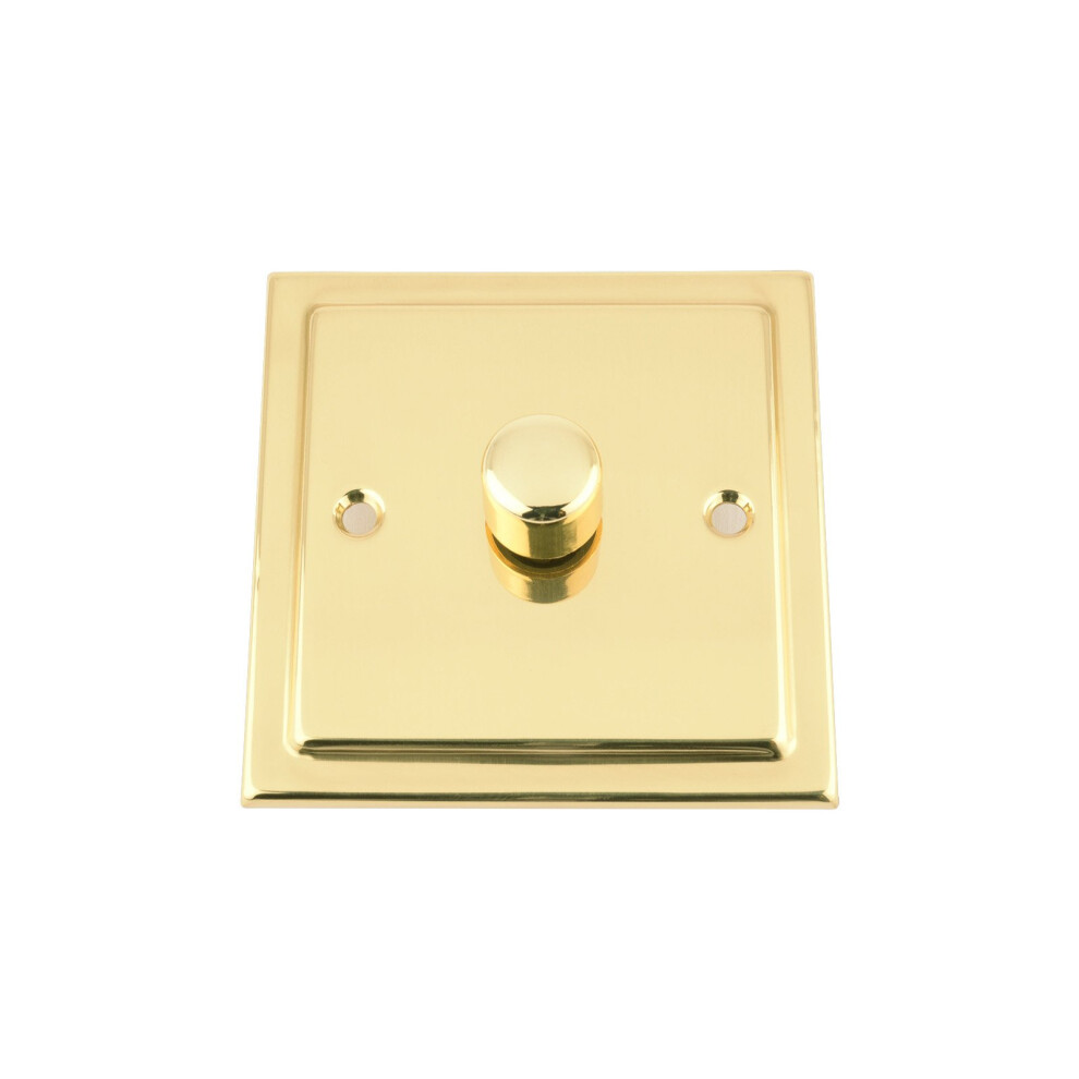 A5 10 Amp Light Dimmer Switch 1 Gang 2 Way 1000W - Polished Brass Victorian 639713750034