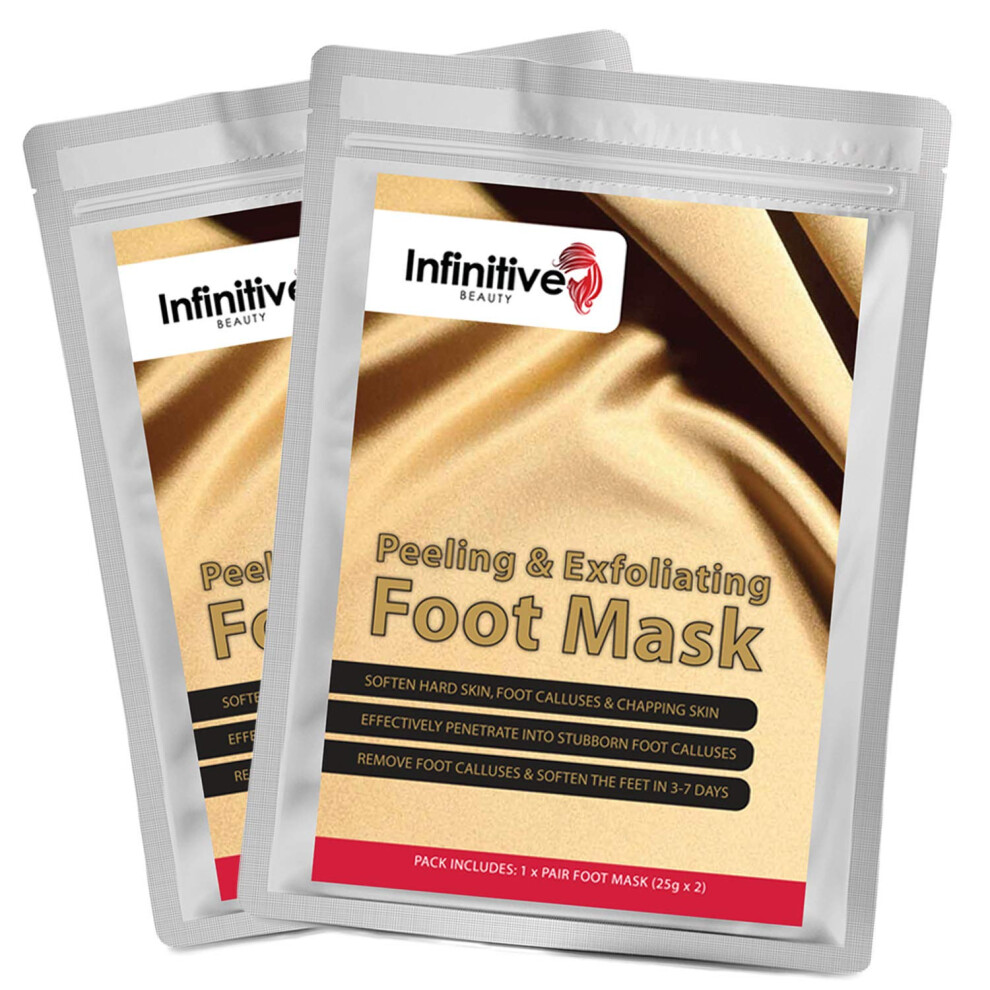 Infinitive Beauty Exfoliating Foot Mask Peeling Feet Masks Pair, Exfoliator, Exfoliater, Exfoliating Scrub, Whitening And Moisturiser, Clear Foot Odour, Remove Hard