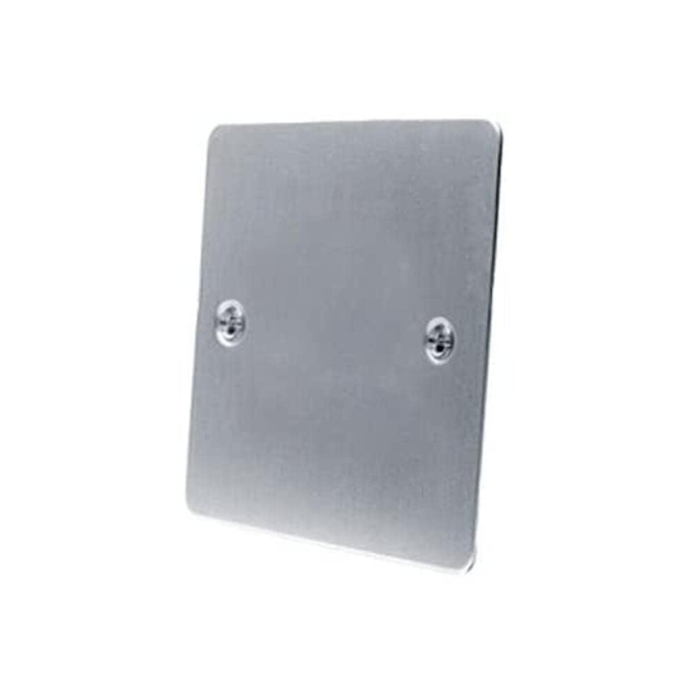 Electrical Blanking Plate Single 1 Gang - Satin Matt Chrome - Flat 639713749519