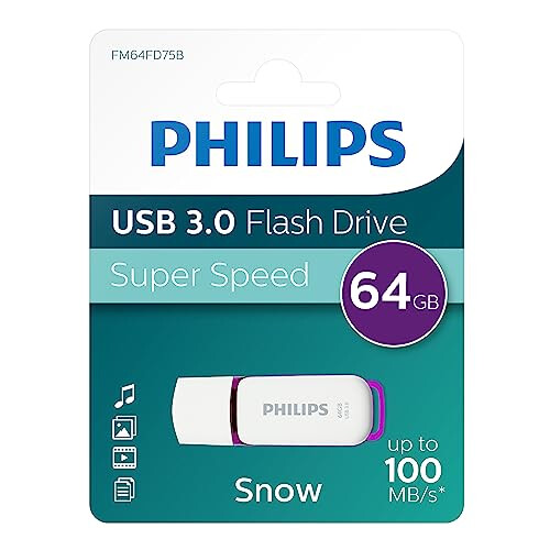 Philips Snow USB Flash Drive 64 GB, USB 3.0 - Purple 1