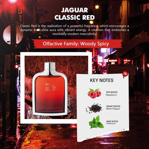 Jaguar Red Eau de Toilette for Men 100 ml, multicoloured 2
