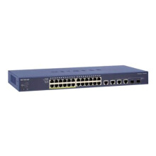 FS728TLP 24-Port Fast Ethernet Rackmount PoE Smart Managed Pro Switch, 12-Port 100 W Power-over-Ethernet, ProSAFE Lifetime Protection, Black