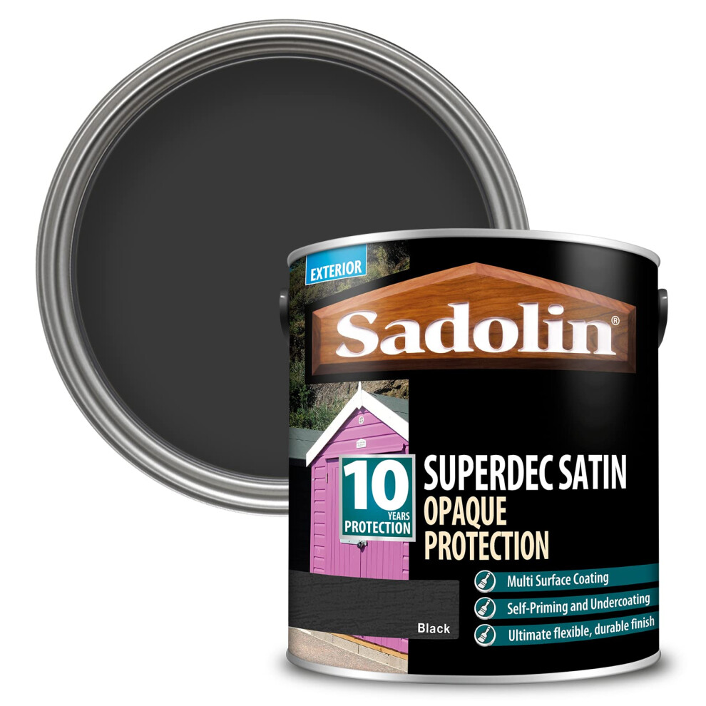 Sadolin Superdec Opaque Wood Protection 2.5 Litre - Satin Black
