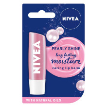 Lip Balm Pearly Shine Pack of 12 (12 x 4.8g), Moisturising Lip Balm Enriched with Pearl & Silk Extracts, Shimmery Lip Gloss for Girls for 24h
