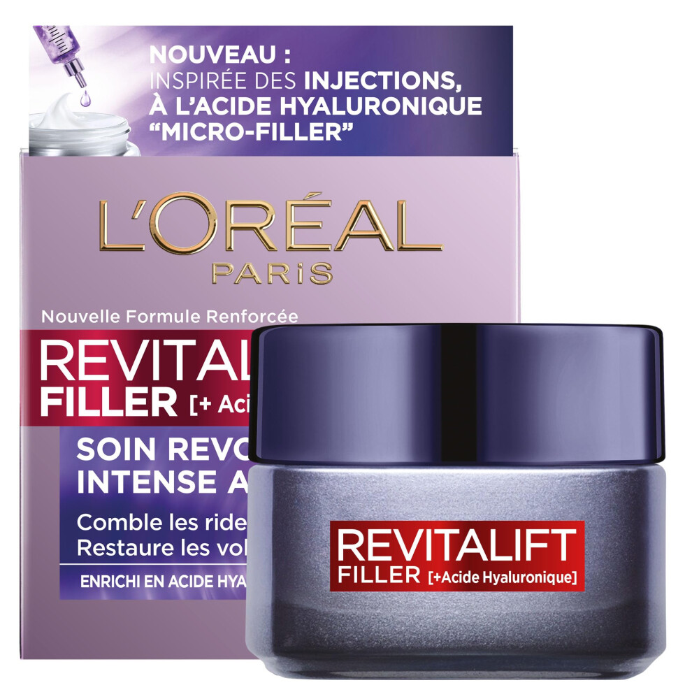 Photos - Other Cosmetics LOreal l'Oréal Paris Revitalift Filler Care Anti Age Day Revolumisant Progressive à hyaluronic acid 50 ml