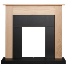 Southwold Fireplace in Oak & Black, 43 Inch