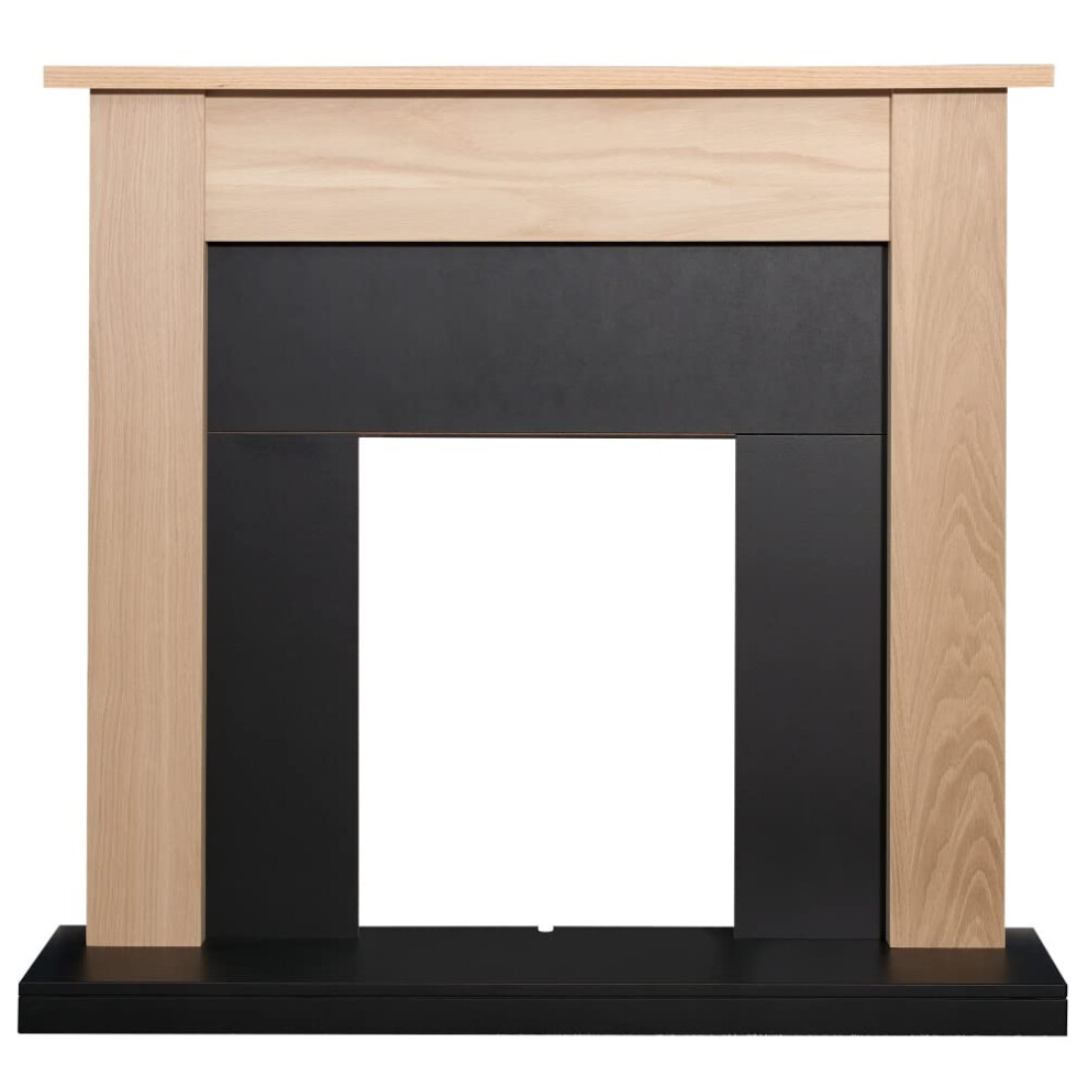 Adam Southwold Fireplace In Oak & Black, 43 Inch
