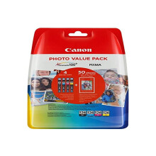 CLI-526 C M Y BK VALUE Pack of 4 cartridges (Black Cyan Magenta Yellow) + 50 sheets of 10x15cm Canon Photo Paper Genuine Canon (Plastic Pack)