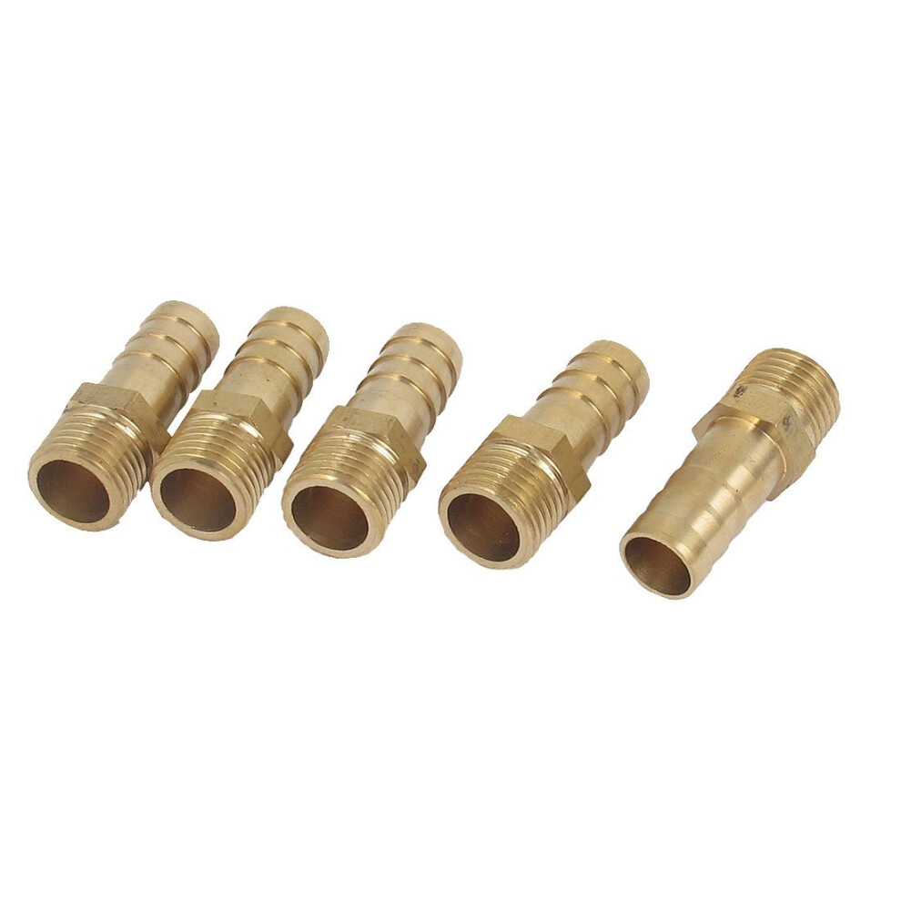 Sourcingmap 1/4Bsp Male Thread To 10Mm Hose Barb Straight Adapter Coupler 5Pcs 712662563440