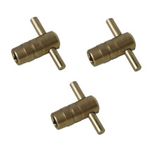 BH03437 (3 Pcs) Solid Brass T-Bar Radiator Key - Pack of 3 Pieces