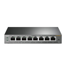 8 Port Gigabit PoE Switch 4 PoE Port @55W Easy Smart Plug & Play Lifetime Protection Sturdy Metal w/Shielded Ports Support QoS, Vlan, IGMP and Link