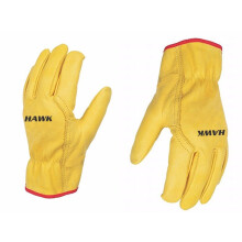 Unisex Leather Work Working Driving Gloves - Premium Quality - Driver/Lorry/Car Truck - Slick Fir Without Lining (UNLINED) Mens Ladies (X-Large)