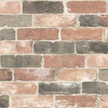 NU2064 Newport Reclaimed Brick Peel & Stick Wallpaper, Red