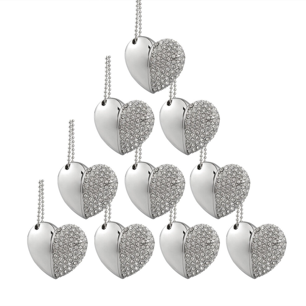 10Pcs Crystal Diamond Heart 32Gb Usb 3.0 Flash Drive Buesiness Gifts Usb 3.0 Memory Stick 32G 701702219553